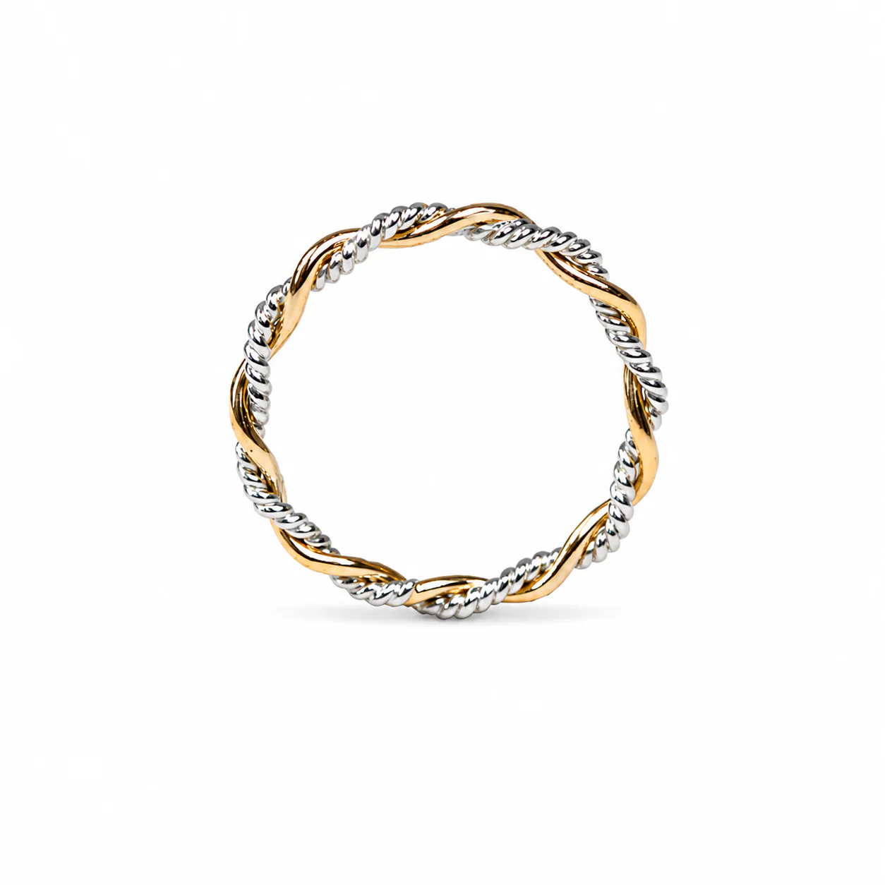 Kira Two-Tone Braided Twist Ring - Image 3