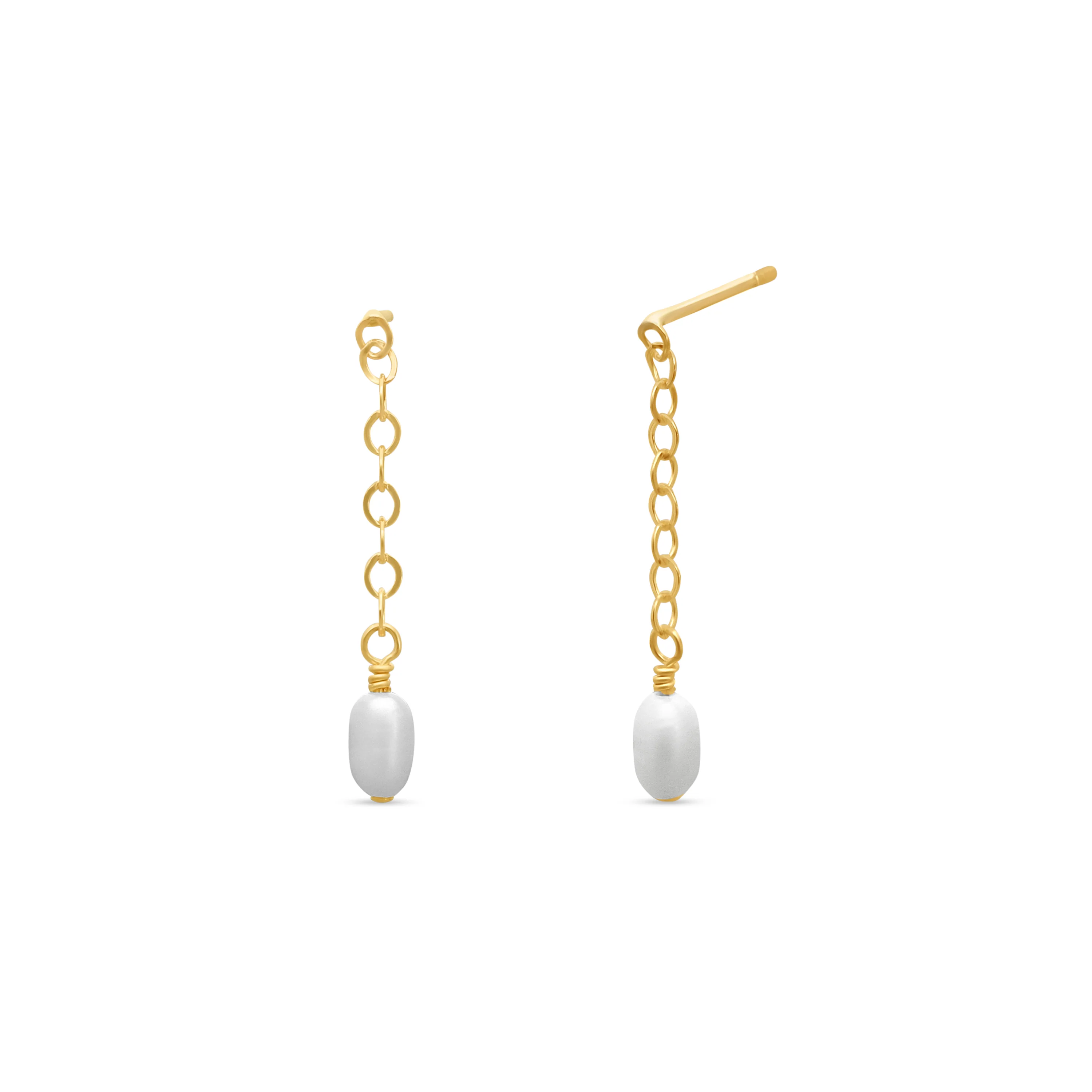Lila Short Pearl Drop Earrings - Image 2